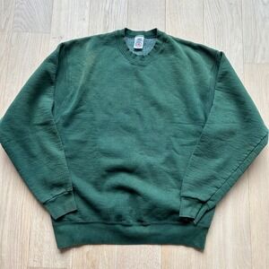 Vintage Crewneck Heavyweight Green Fleece Sweatshirt Streetwear Munsing USA Made